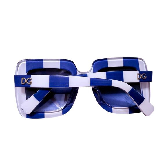 Dolce & Gabbana DG4263 3027/8F Square Sunglasses – Blue White Stripe – Authentic - Picture 5 of 6